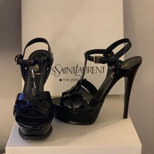 YSL Black Patent Tribute Platform Sandals 🌟🖤🖤